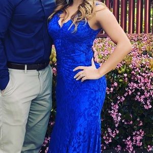 Blue lace dress